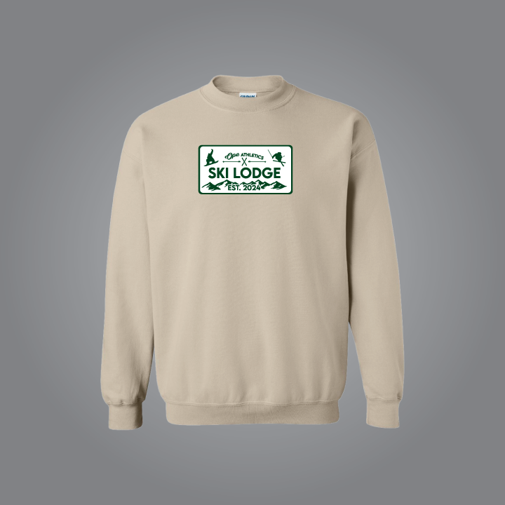 White Ski Lodge Crew Neck