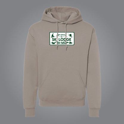 White Ski Lodge Hoodie